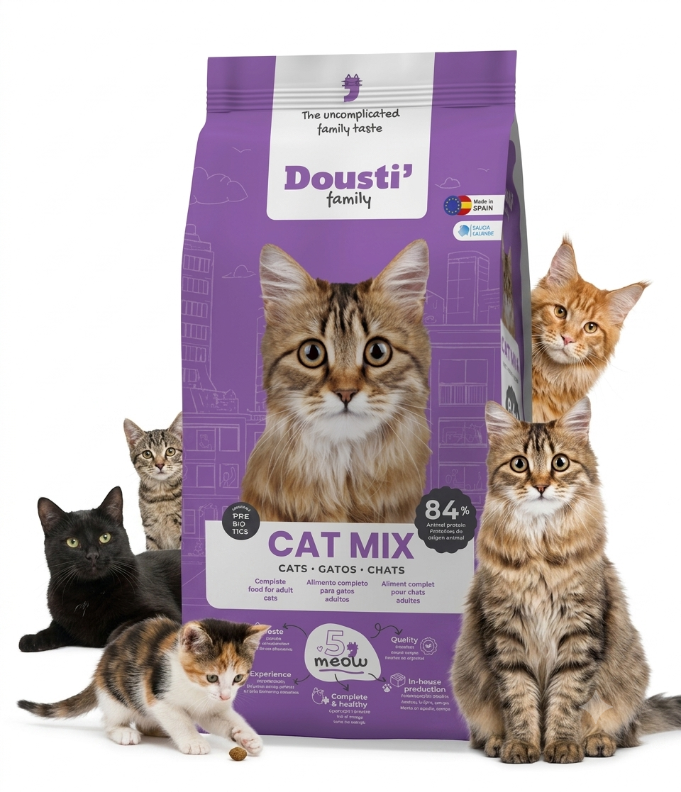 غذای خشک گربه Dousti Family Cat Mix وزن ۳ کیلوگرم | ساخت اسپانیا