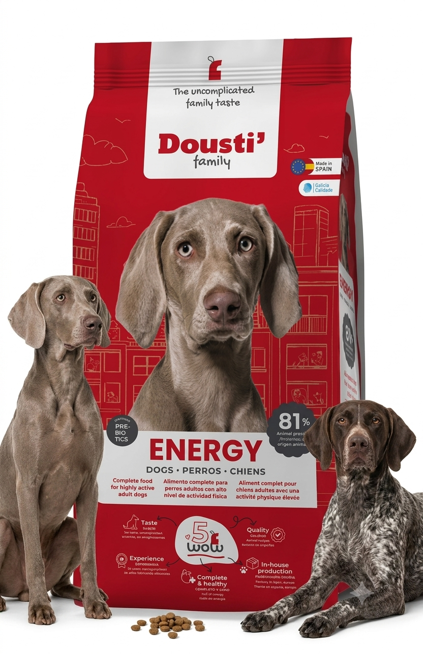 غذای خشک سگ Dousti Family Energy وزن ۳ کیلوگرم | ساخت اسپانیا