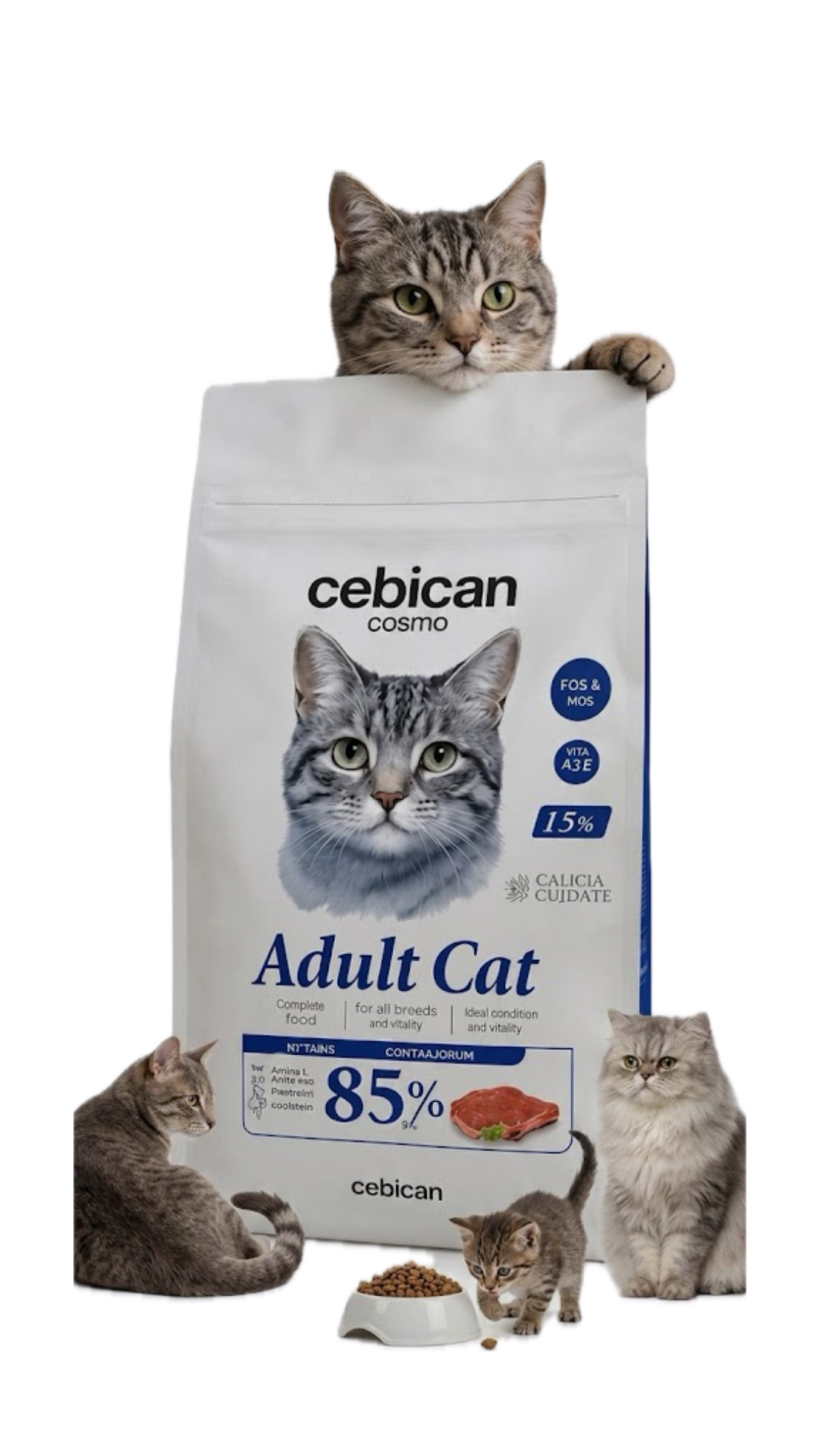غذای خشک گربه Cebican Adult Cat وزن ۱.۵ کیلوگرم | ساخت اسپانیا