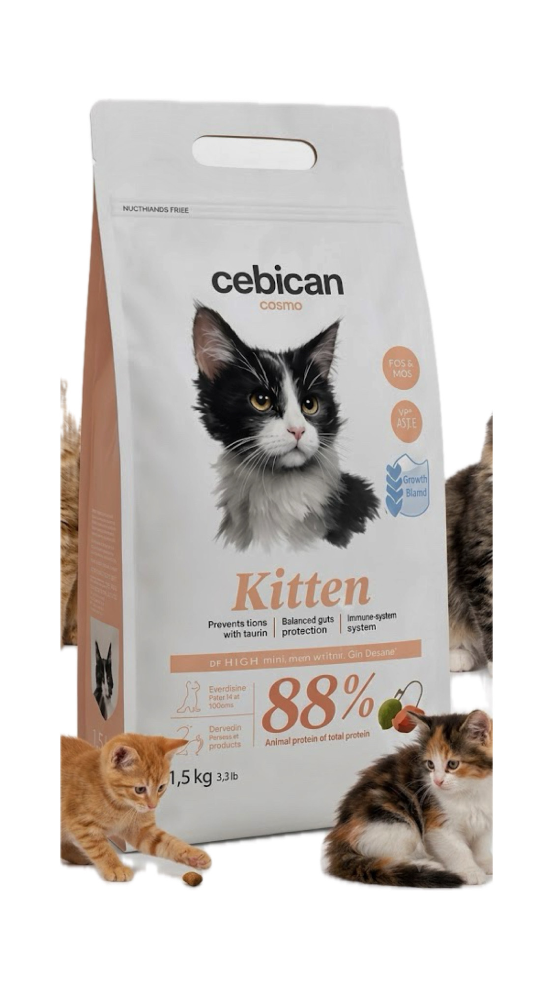 غذای خشک بچه گربه Cebican Kitten وزن ۱.۵ کیلوگرم | ساخت اسپانیا