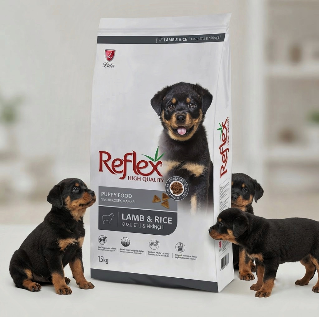 غذای خشک سگ رفلکس Puppy با طعم گوشت مخصوص توله سگ وزن ۱۵ کیلوگرم | Reflex ساخت ترکیه