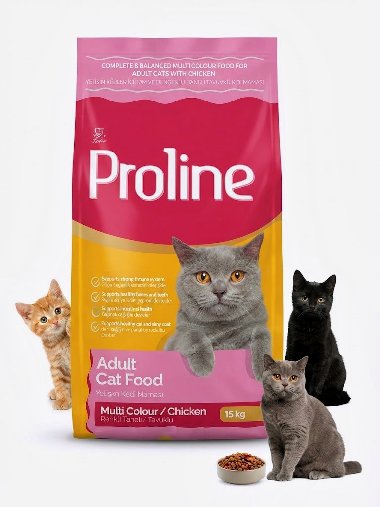 غذای خشک گربه پرولاین Adult Cat Food با طعم مرغ وزن ۱۵ کیلوگرم | Proline ساخت ترکیه