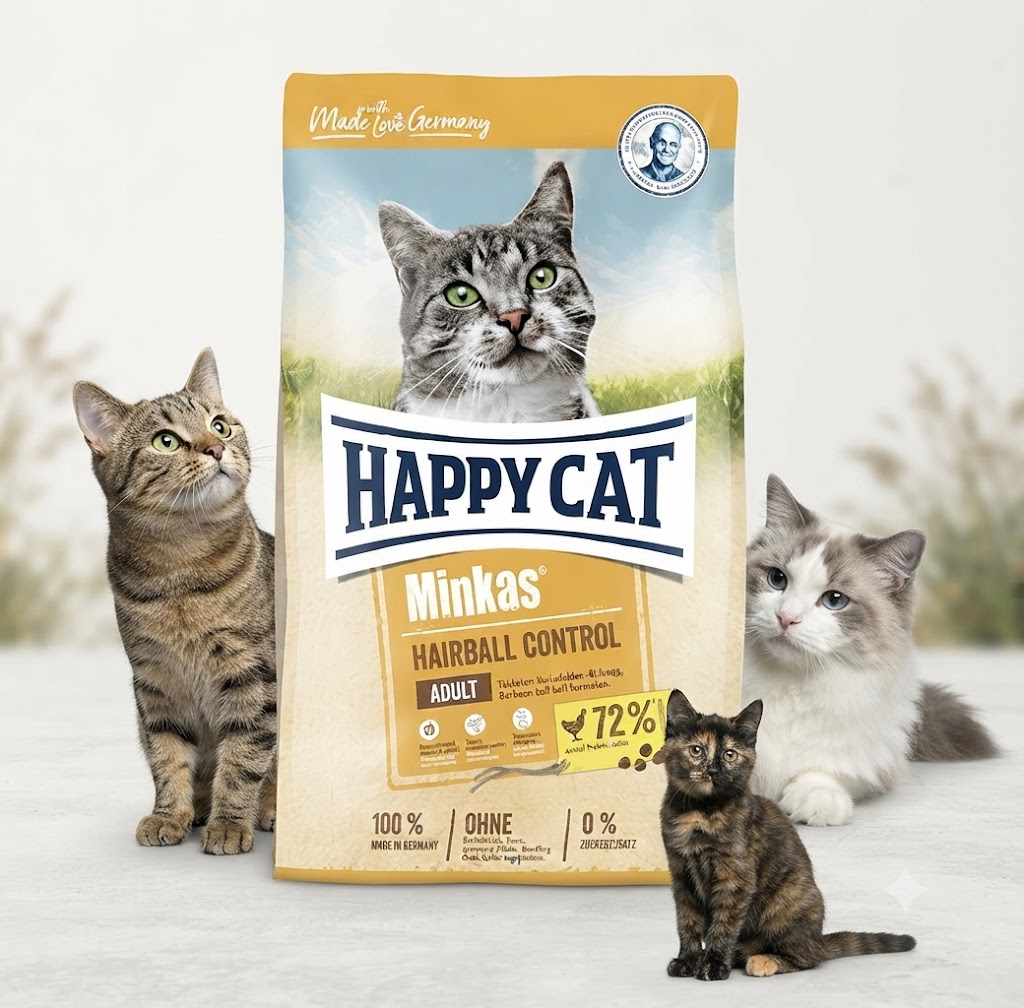 غذای خشک گربه هپی کت Hairball Control ضد گلوله مویی وزن ۱.۵ کیلوگرم | Happy Cat ساخت آلمان
