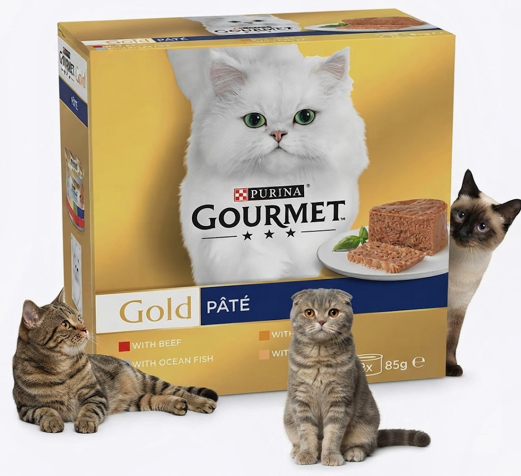 کنسرو پته گربه گورمت گلد آلمان پک ۸ عددی ۸۵ گرمی | Purina Gourmet Gold