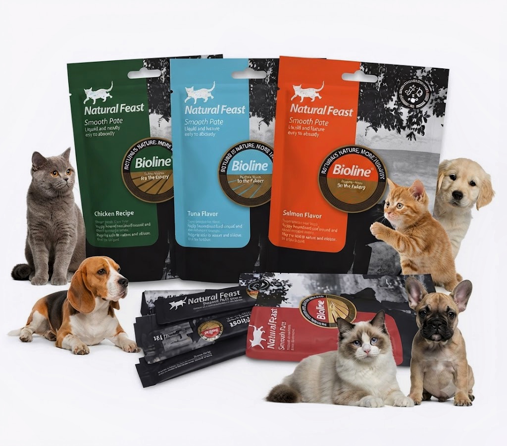 چاشنی غذای گربه بایولاین Natural Feast پک ۵ عددی (۴ طعم) | Bioline Cat Food Topper