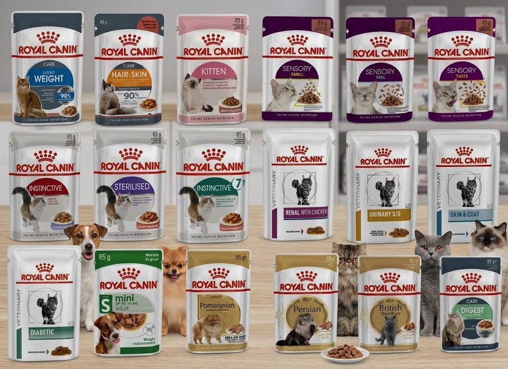 پوچ رویال کنین پک ۱۲ عددی سگ و گربه | Royal Canin Wet Pouch Multipack