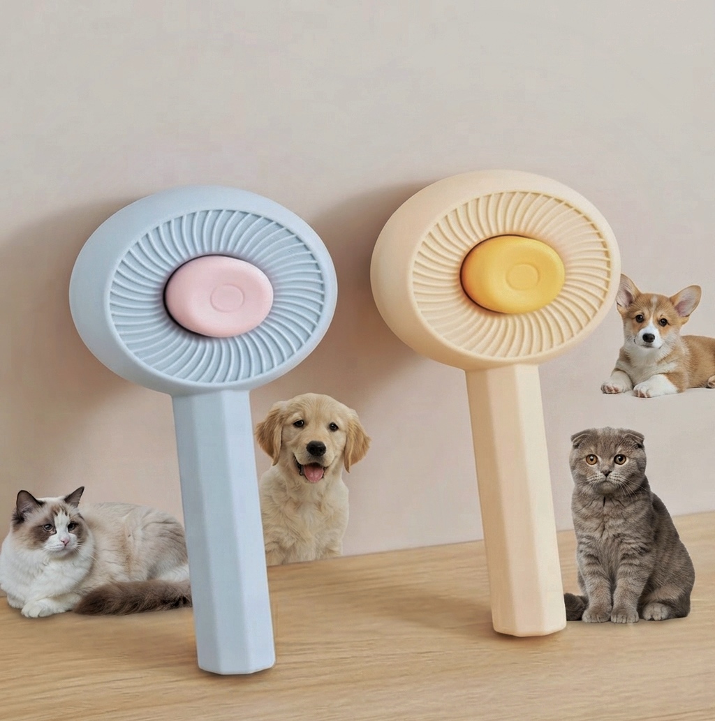 برس دکمه تخلیه گرداب سگ و گربه | Self Cleaning Swirl Pet Brush