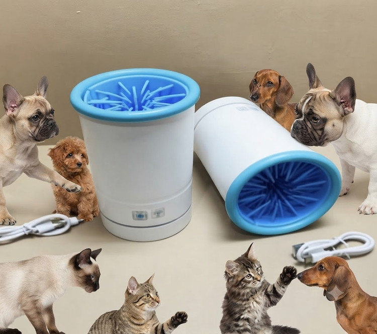 پنجهشور اتوماتیک درجه یک سگ و گربه با شارژ Type-C | Automatic Pet Paw Cleaner