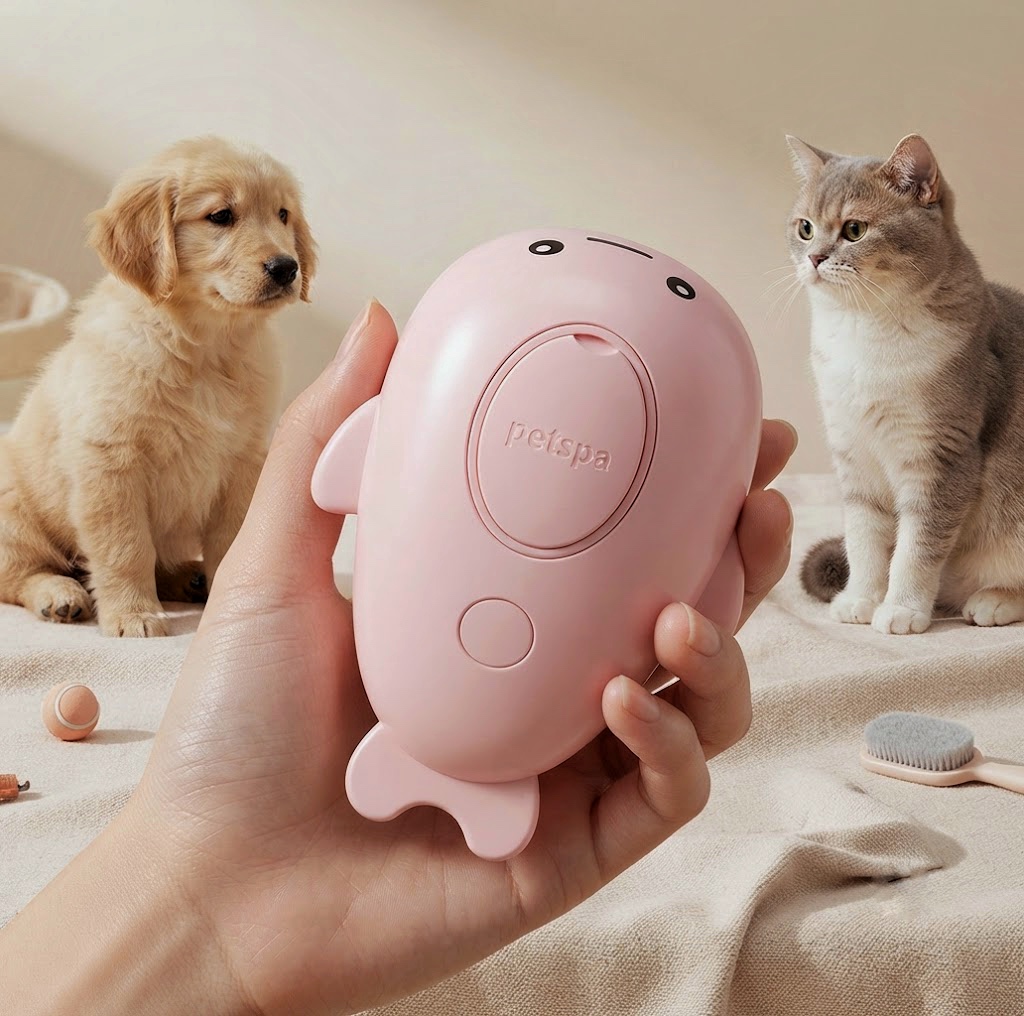 برس بخار‌دار مدل دلفین سگ و گربه | Dolphin Steam Pet Brush