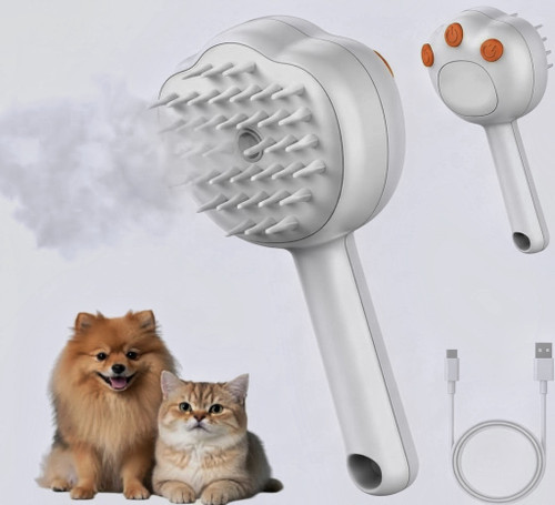 شانه و برس بخاردار طرح پنجه سگ و گربه | Paw Design Steam Pet Brush