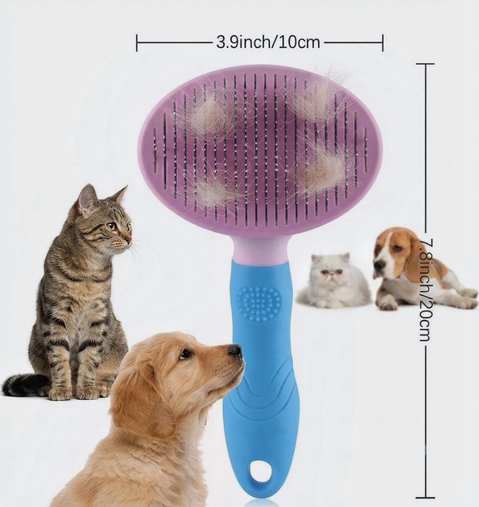 برس بیضی دو رنگ دانه کبریتی سگ و گربه | Oval Dual-Color Slicker Brush