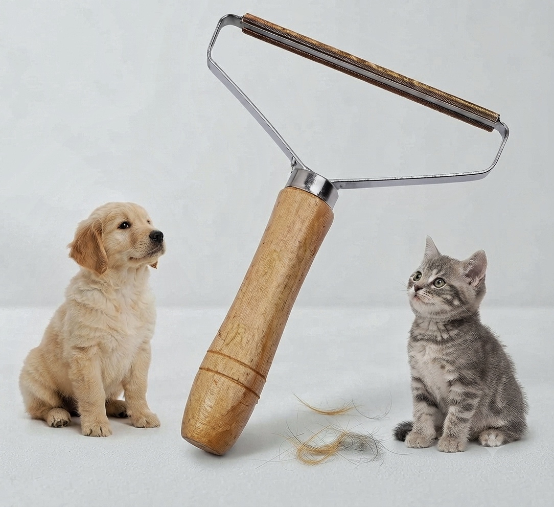 پرزگیر دسته چوبی | Wooden Handle Pet Hair Remover