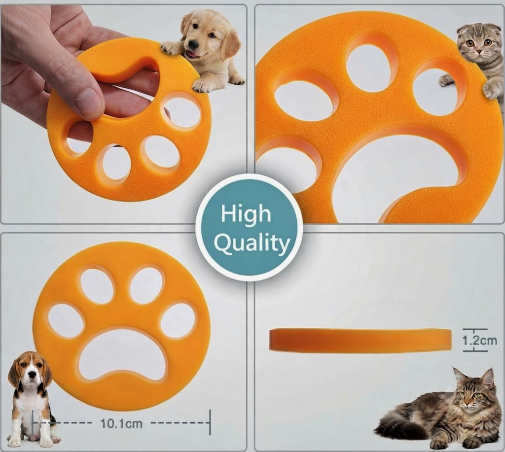پرزگیر ماشین لباسشویی سیلیکونی تک رنگ ۱۰ سانت با ضخامت ۱۲ میل | Silicone Washing Machine Pet Hair Catcher 10cm