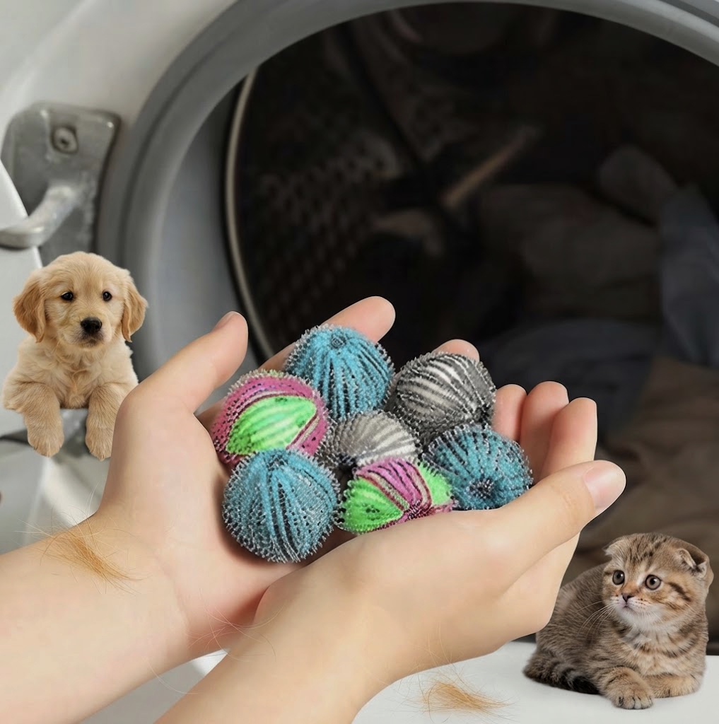 پرزگیر ماشین لباسشویی توپی ۶ عددی | 6Pcs Washing Machine Pet Hair Catcher Balls