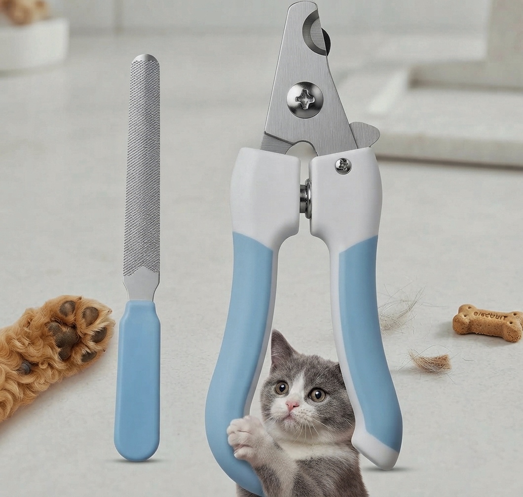 ناخن‌گیر قوس‌دار سوهان‌دار سایز S سگ و گربه | S Size Curved Pet Nail Clipper with Nail File