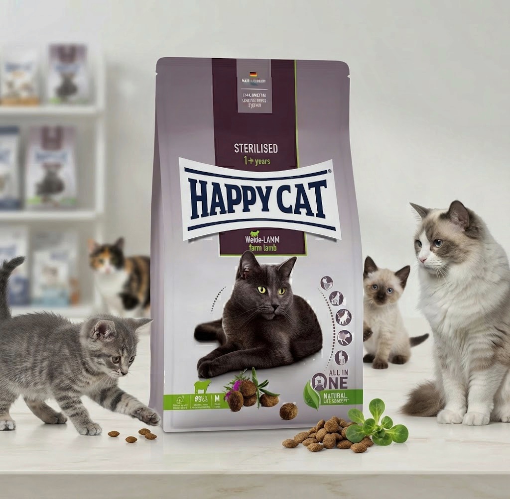 غذای خشک گربه هپی کت سوپر پریمیوم مدل Culinary Sterilised Weide-Lamm وزن ۱۰ کیلوگرم | Happy Cat Culinary Sterilised Farm Lamb Dry Cat Food 10kg ساخت آلما