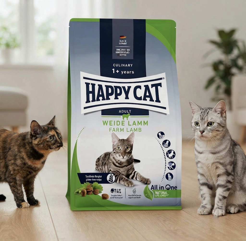غذای خشک گربه هپی کت سوپر پریمیوم کالینری مدل Weide-Lamm (Farm Lamb) وزن ۱۰ کیلوگرم | Happy Cat Culinary Adult Farm Lamb Dry Cat Food 10kg ساخت آلمان