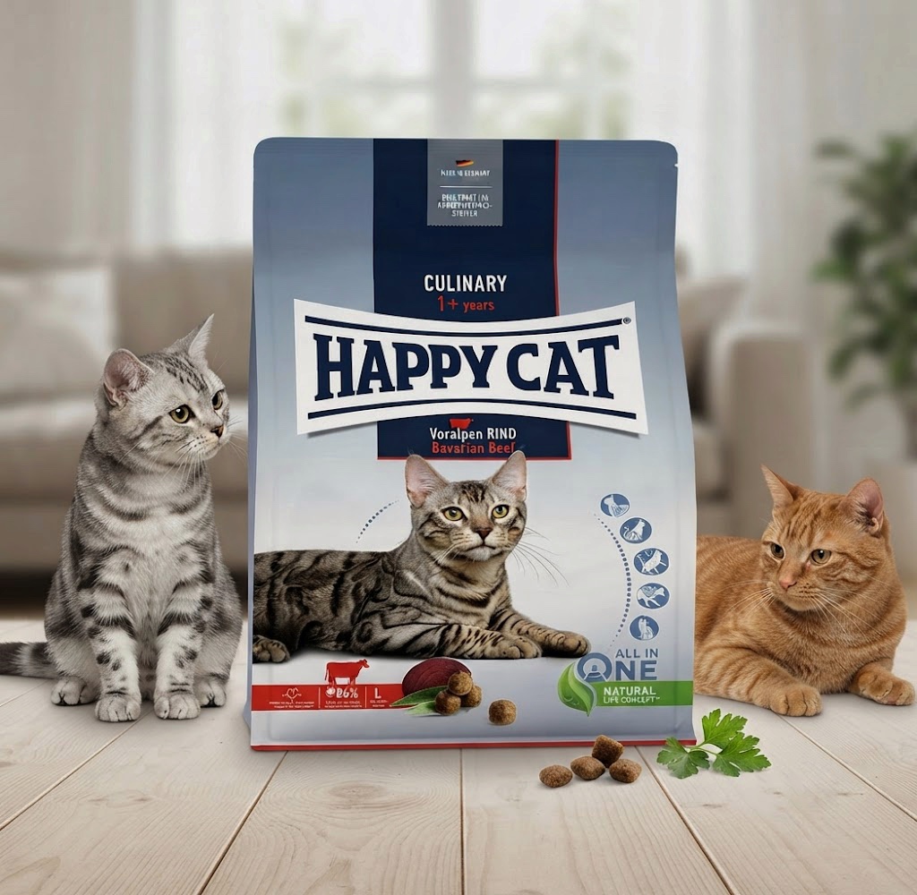 غذای خشک گربه هپی کت سوپر پریمیوم کالینری مدل Voralpen Rind (Bavarian Beef) وزن ۱۰ کیلوگرم | Happy Cat Culinary Adult Bavarian Beef Dry Cat Food 10kg ساخت آلمان